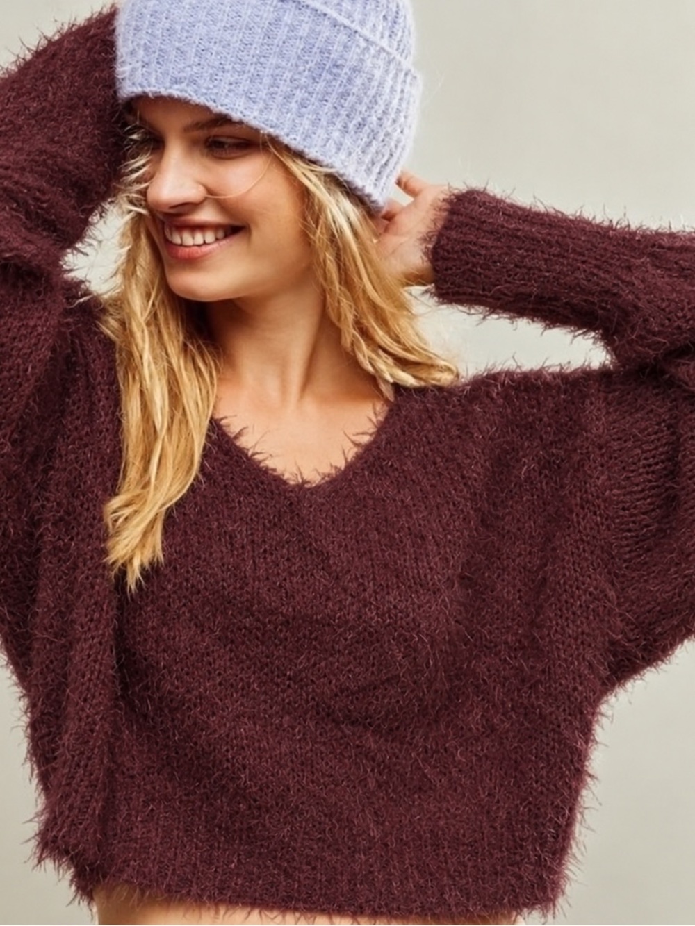 Free People Olivia Cropped Pullover Decadent Brown Size Medium